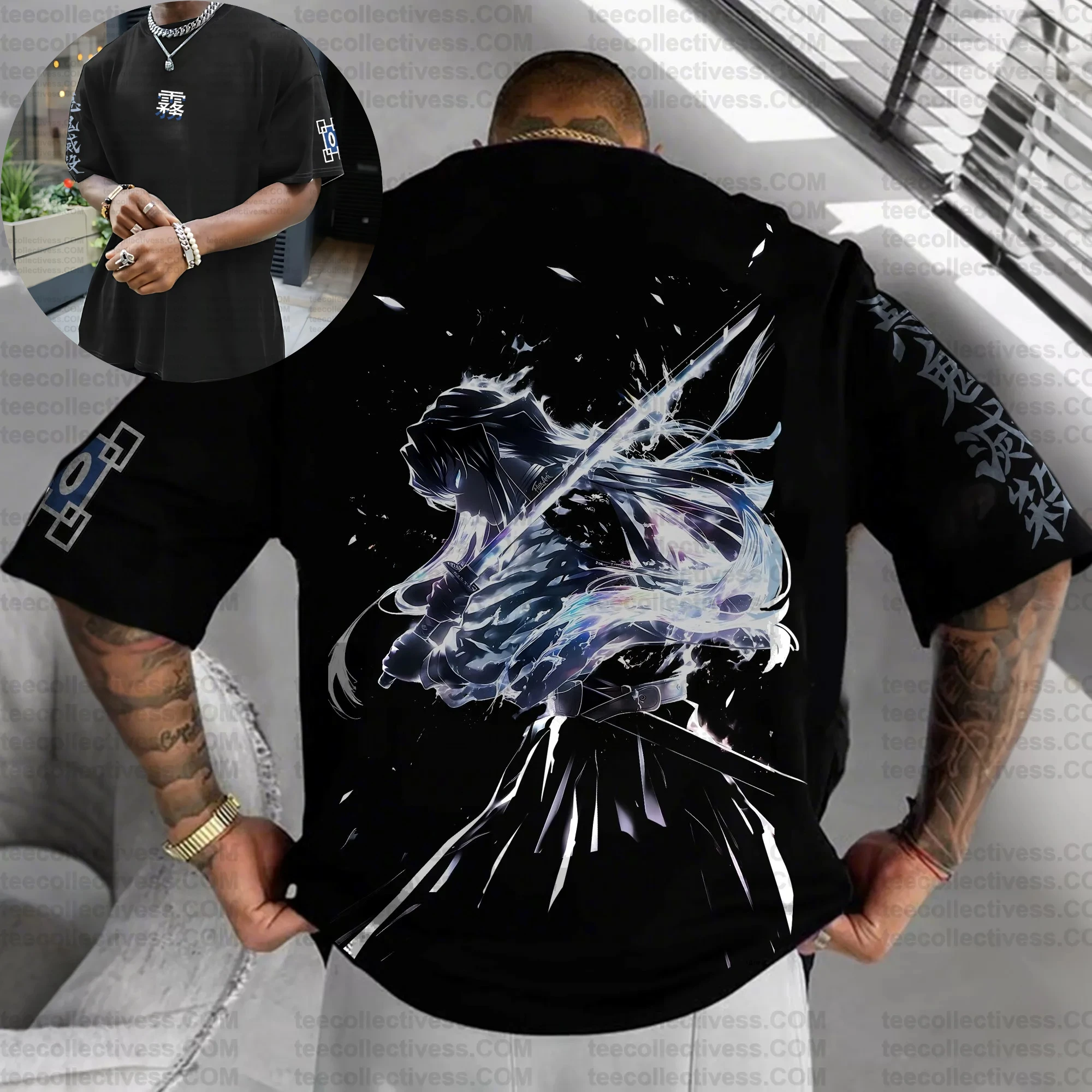 كيميتسو نو يابا تي شيرت الرجال القطن قصير الأكمام بلايز 2025 الصيف أنيمي الجرافيك تيز قاعدة سوداء كيوجورو رينجوكو لهب هاشيرا #3