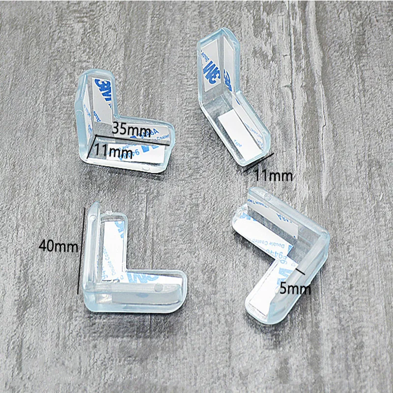 4Pcs/ชุดความปลอดภัยของเด็ก L Shape Transparent Protector โต๊ะมุมยามเด็กป้องกันเฟอร์นิเจอร์ขอบมุมยาม