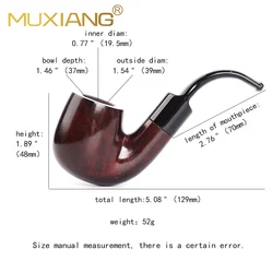 MXUIANG handmade curved handle tobacco pipe Hungarian shaped pipe Oom Paul Briar wood pipe Heather tobacco pipe father day gift