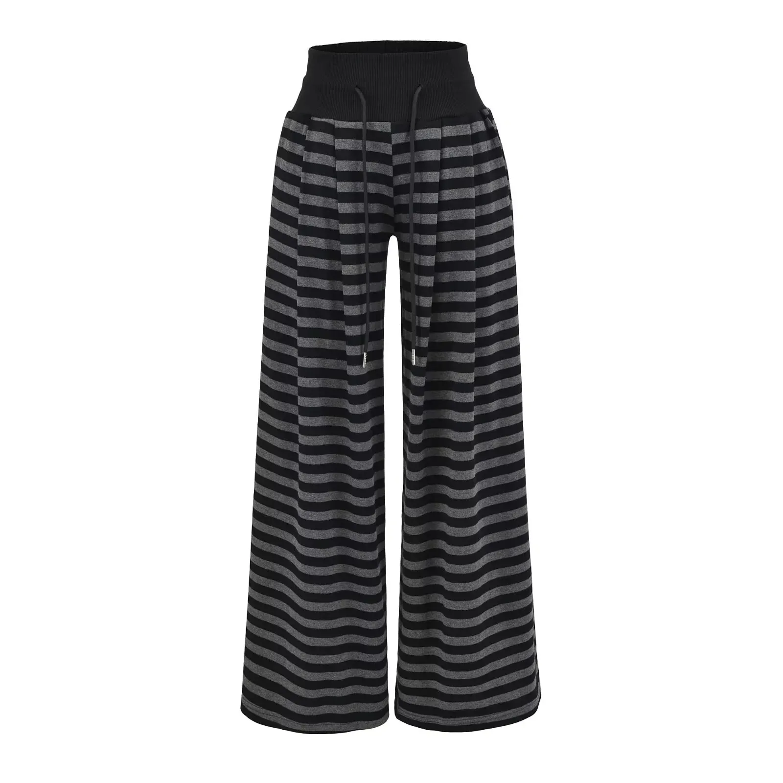 Pantaloni a righe per la casa stile pigro Pantaloni lunghi Donna Autunno Nuovo Cravatta a vita bassa con coulisse Pantaloni versatili dimagranti casual a gamba larga NVB5