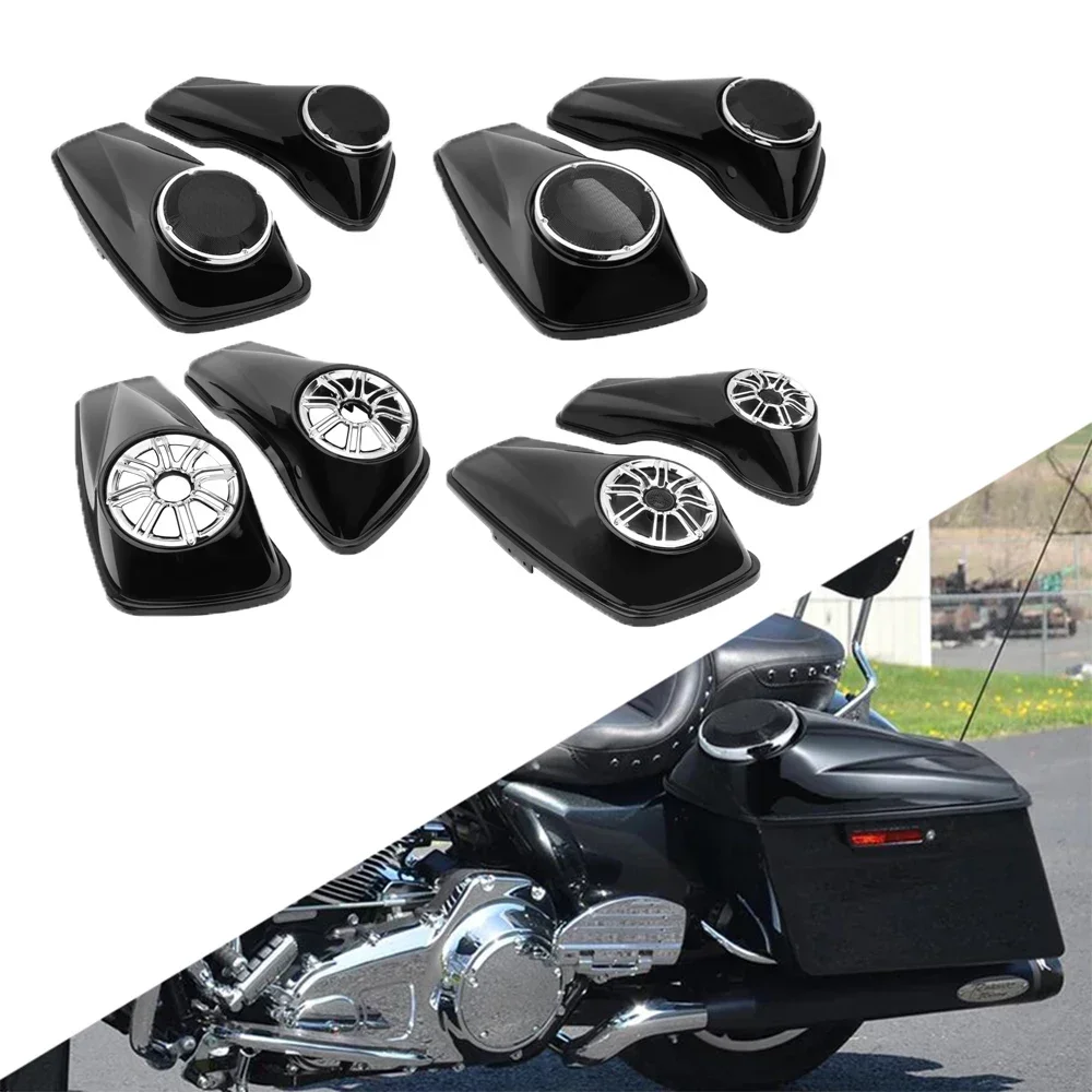 

Motorcycle 6.5" Saddlebags Speaker Lids With Horn For Harley Touring FLHT FLHTCU Electra Glide Road Glide Road King 2014-2021