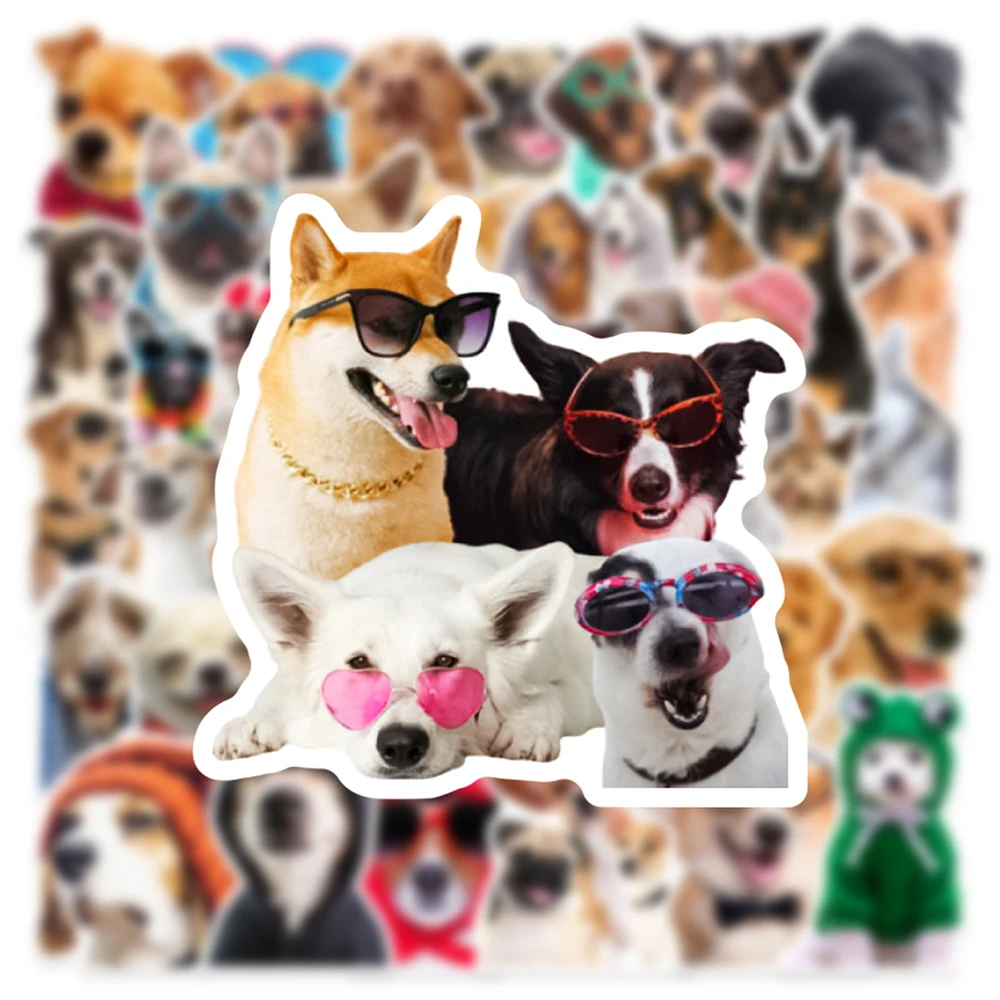 10/30/50pcs Cute Animal Dog Stickers Funny Pet Puppy MEME Decals DIY Motorcycle Luggage Helmet Waterproof Graffiti Sticker Pack