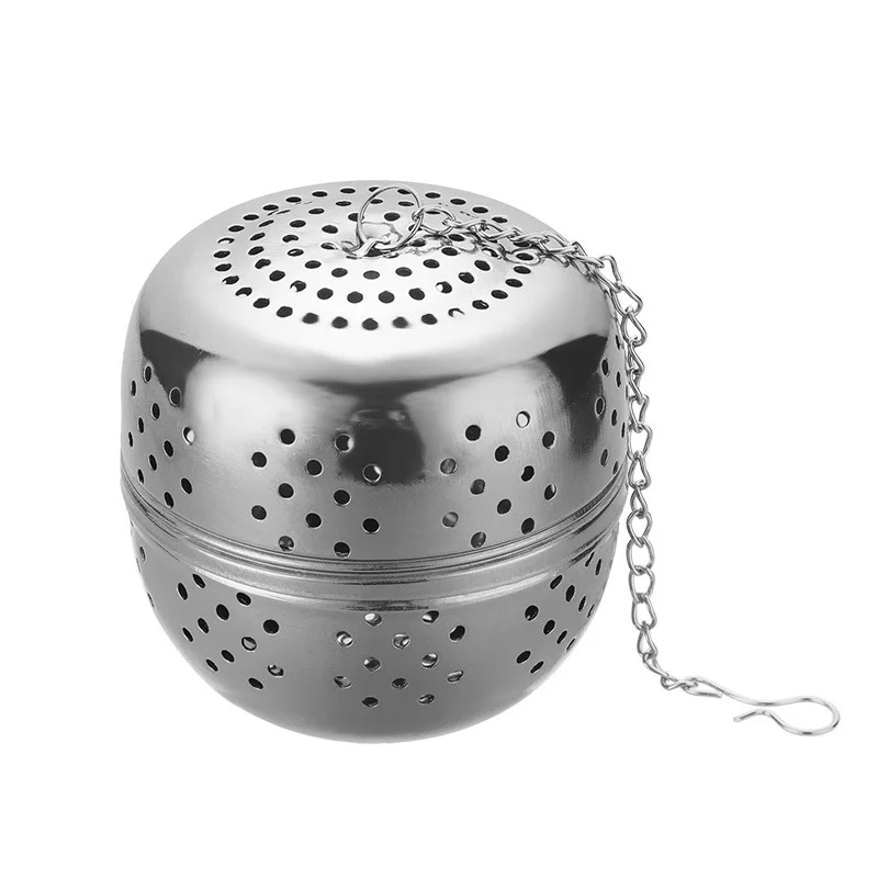 Stainless Steel Tea Infuser Ball Shape Mesh Filter Strainer With Hook Loose Tea Leaf Spiceball With Rope Chain Home Kitchen Tool