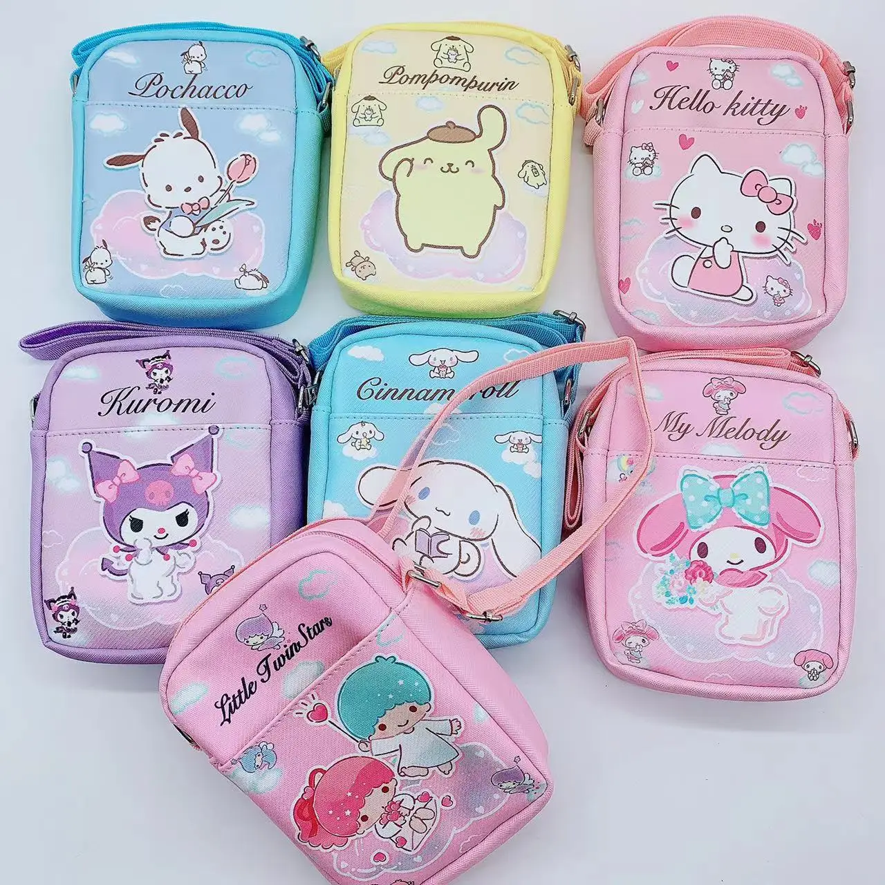 Crossbody Bags Sanrio Shoulder Messenger Bags Cute Cartoon Portable Backpacks Hellokitty Cinnamorol Kawaii Coin Pouch for Girls