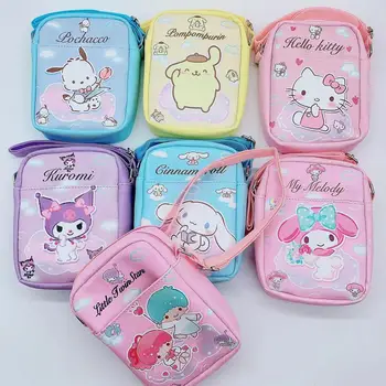 Crossbodytassen Sanrio Schouder Messenger Bags Leuke cartoon draagbare rugzakken Hello Kitty Cinnamoroll Kawaii muntzakje voor meisjes