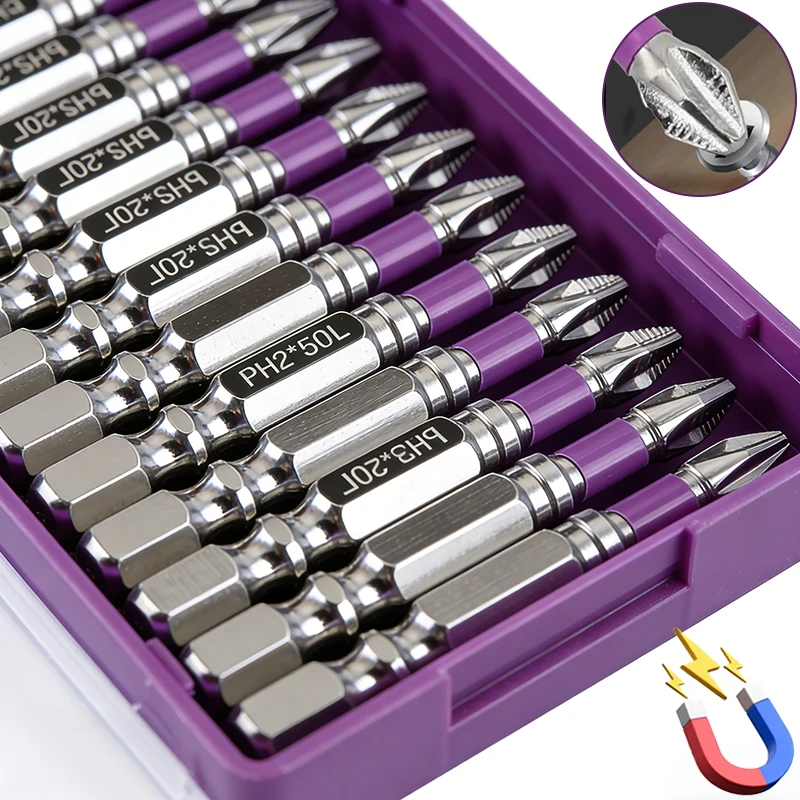 

High Hardness Anti-Slip K5 Magnetic Screwdriver Drill Head Electric Bit S2 Impact Driver for Power Tools 25/50/65/70/90/150mm