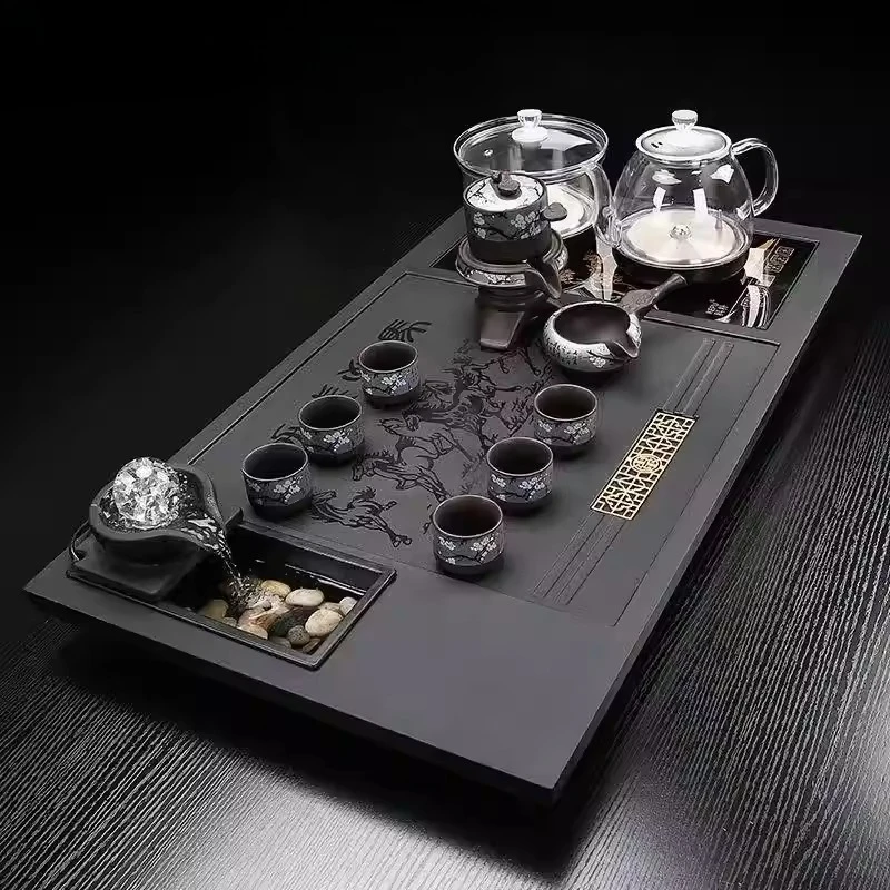 Ceremony Chinese Tea Tray Rectangle Living Room Hospitality Luxury Tea Tray Decorative Serving Bandeja Madera Home Decorationgs 4