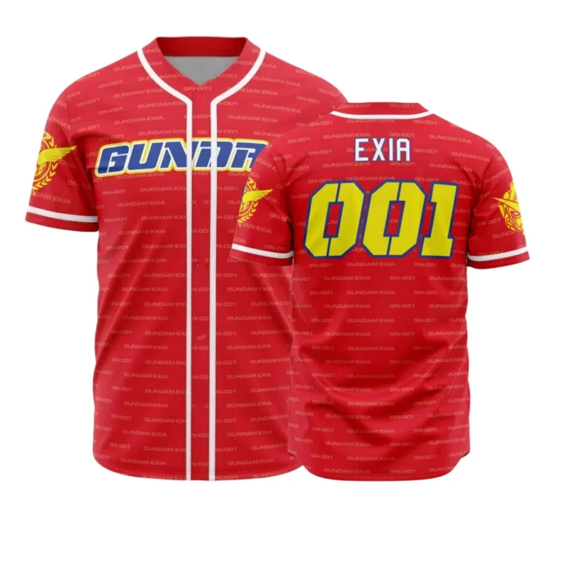 Nueva Camiseta de Béisbol de Bandai 2026 de "Mobile Suit Gundam 00 Gundam Exia" para Niños/Adultos, Apta para Uso Diario y de Competición