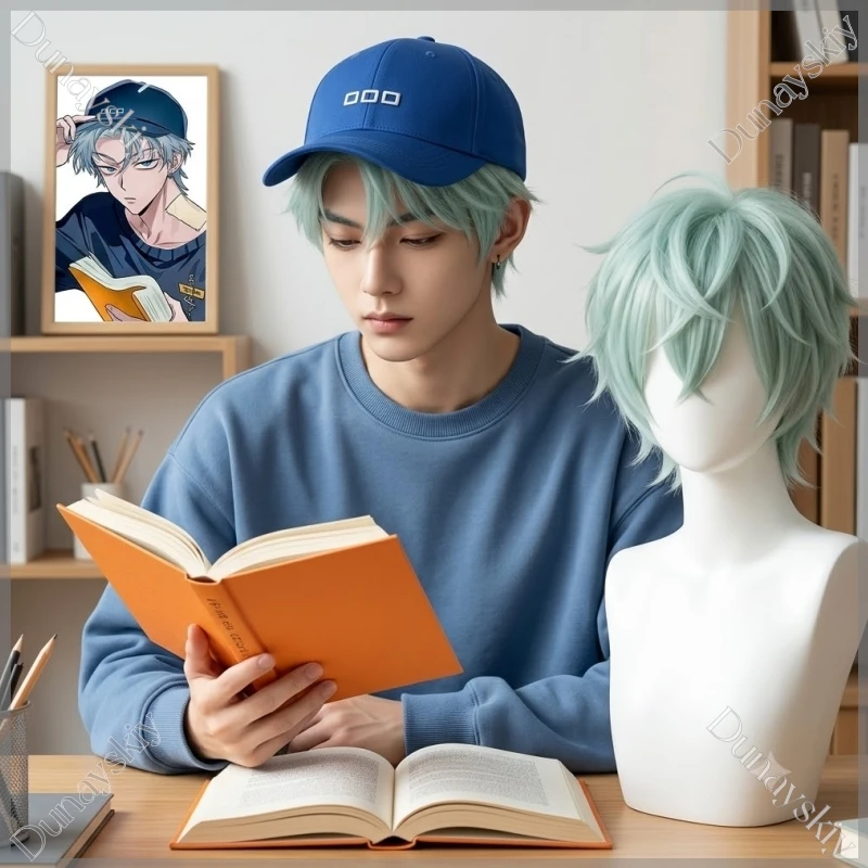 Accesorio de cosplay para uso diario, gorra de béisbol ajustable azul marino del mismo estilo, diseño bidimensional de alienígena de anime para fiestas y cosplay.