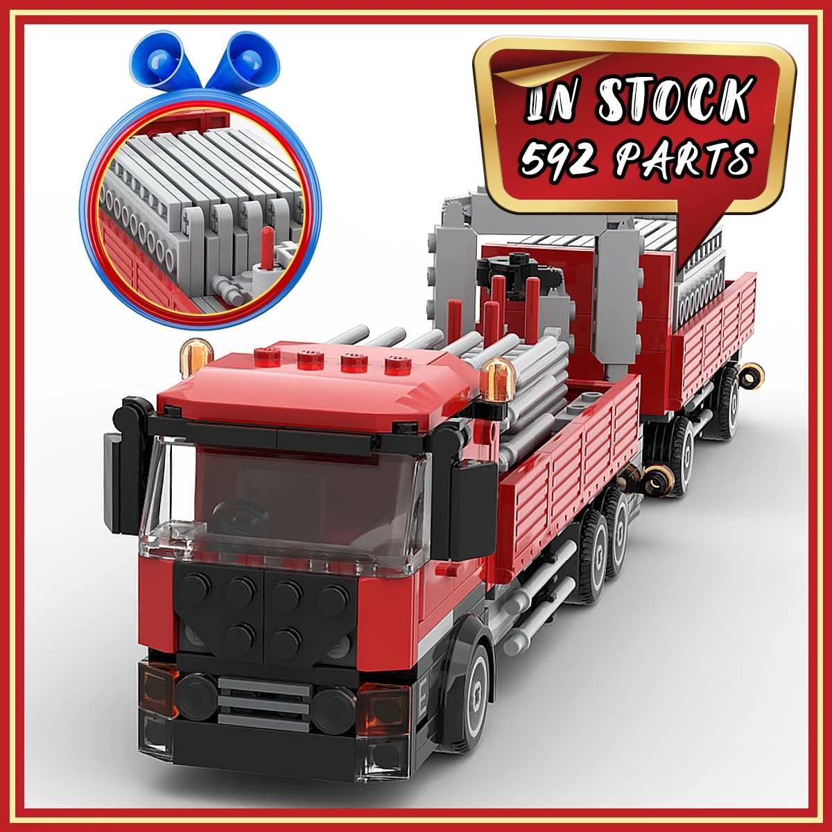 

NEW MOC-122565 Conveyor Truck Building Blocks Kit, DIY Assembly Transport Car Model Set, Construction Bricks Toy Gift for Kids B