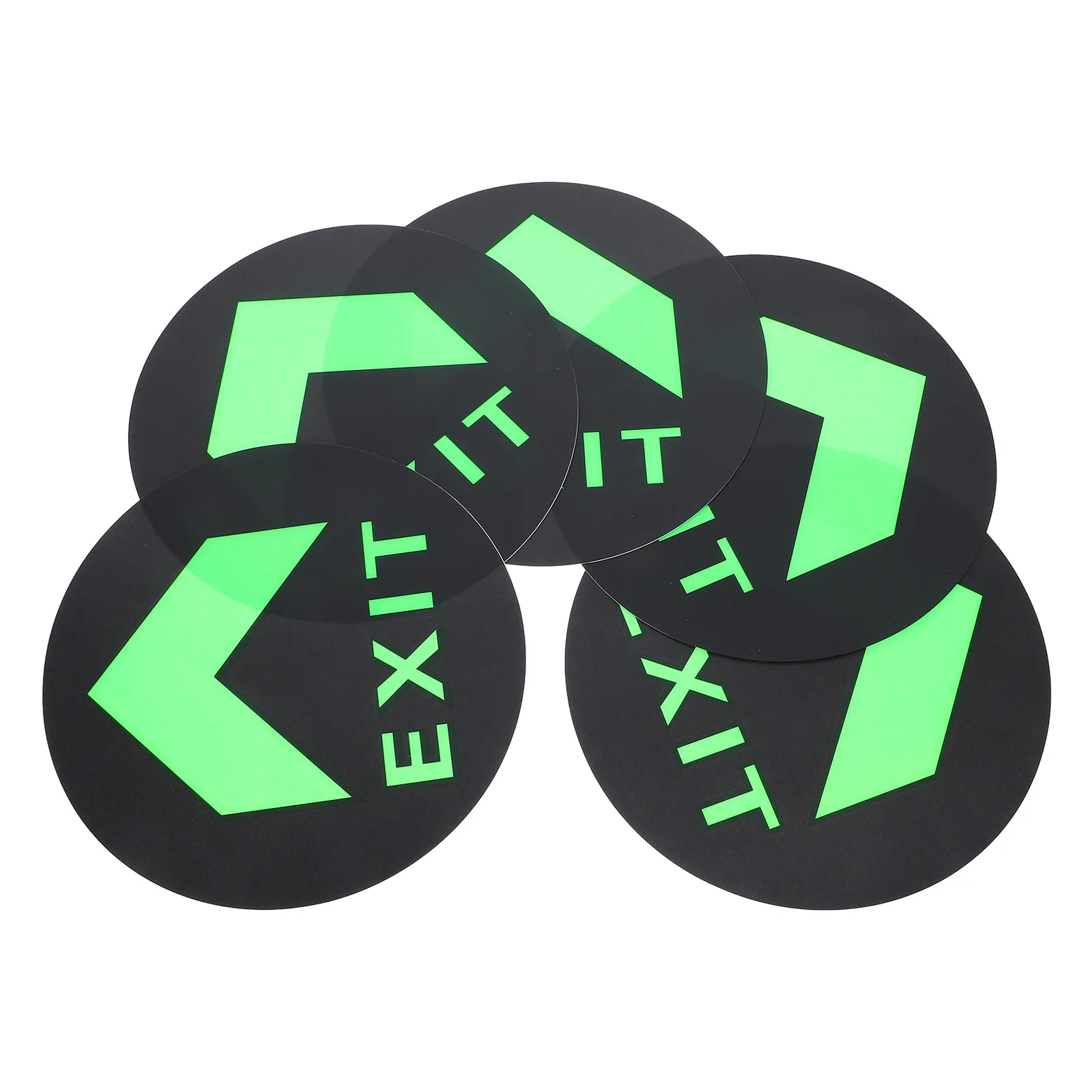 5 قطع من ملصقات علامات الخروج تتوهج في الظلام، ملصقات دليل أرضية السلامة، مؤشر اتجاه خروج الطوارئ، ملصق تحذير #4