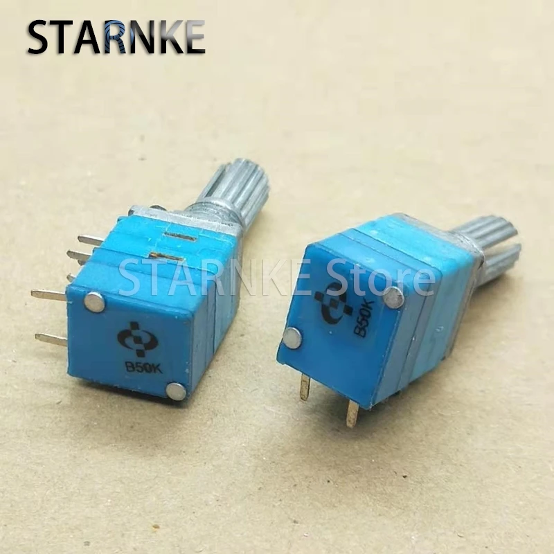 2PCS RV097 Potentiometer Dual 8Pins With Switch Audio / Amplifier B50K Sealed Potentiometer Handle Length 15MM