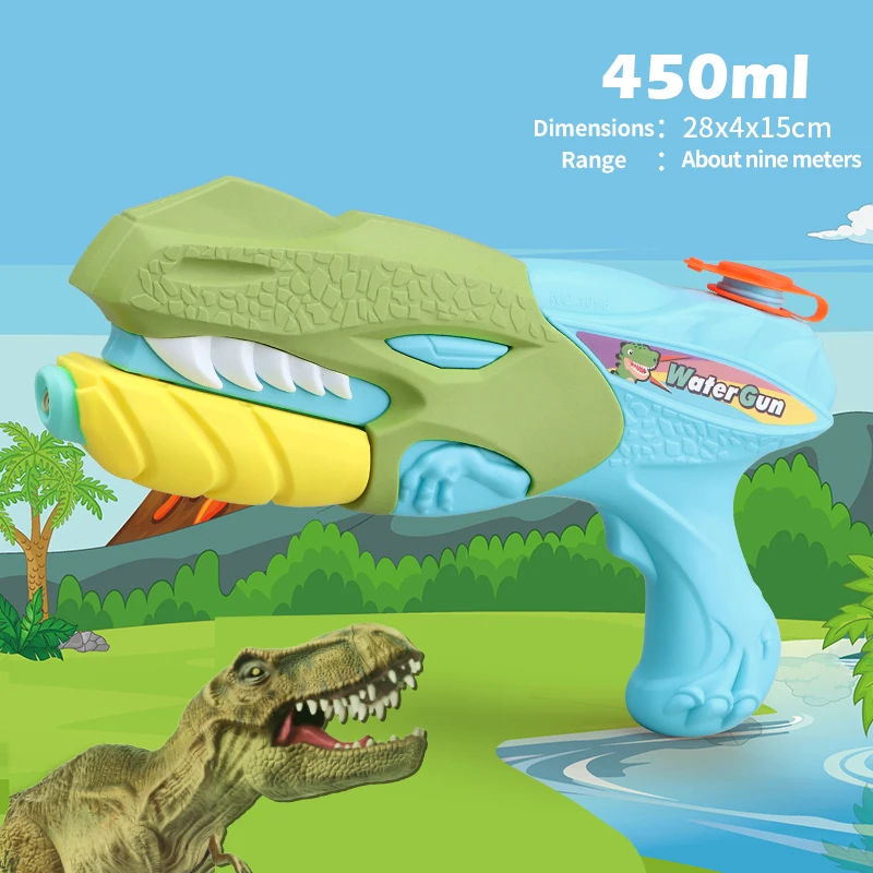 Pistola de agua de gran capacidad para niños, pistola de agua potente de dinosaurio con Largo Alcance de tiro, juguetes al aire libre de verano para