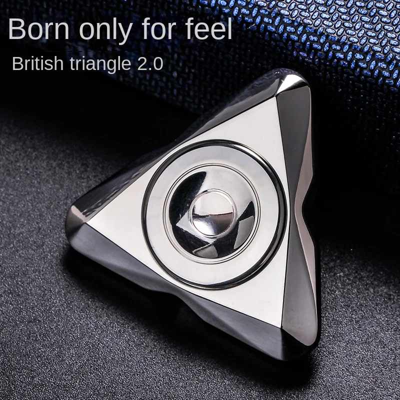 Arctic Craftsman Stainless Steel Fingertip Gyro British Triangle Spiral EDC TikTok Metal Toy