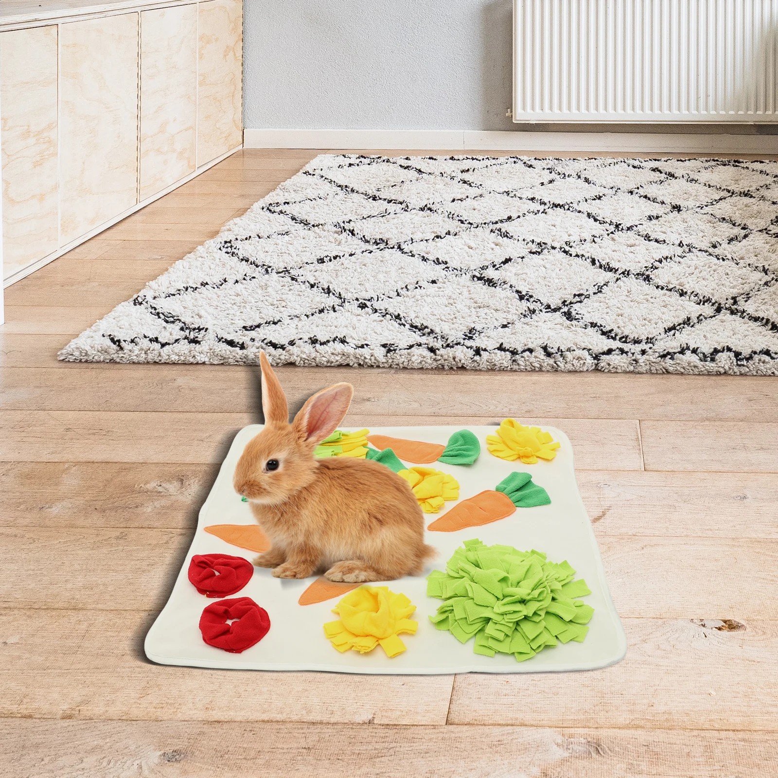 

Pet Sniffing Pad Bunny Foraging Toy Nose Work Slow Feeding Mat Hamster Play Cloth Rabbit Guinea Pig Toy Non Slip Bottom Safe