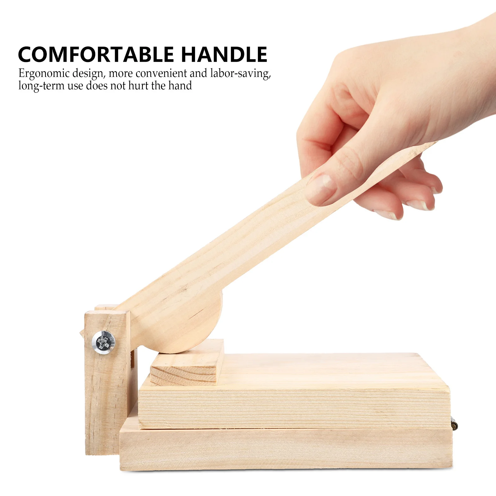 

1 pc Wooden Dough Presser Simple Dumpling Making Tool Household Baking Tool Practical Dough Pressing Mold Kitchen Gadget