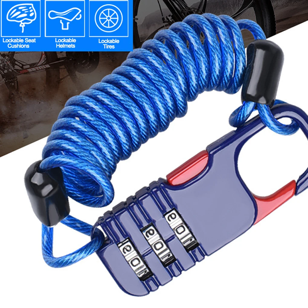 

2pcs/set Durable Classic Helmet Lock Chain Waterproof Resettable Padlock Portable Bike Motorcycle Anti-theft Cable Locks