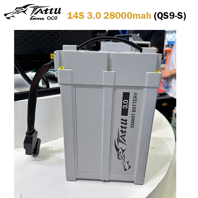 Tattu 28000mAh 14S 53.2V 25C 1489.6Wh Rechargeable Lithium-ion Battery with QS9-S Plug for Drone