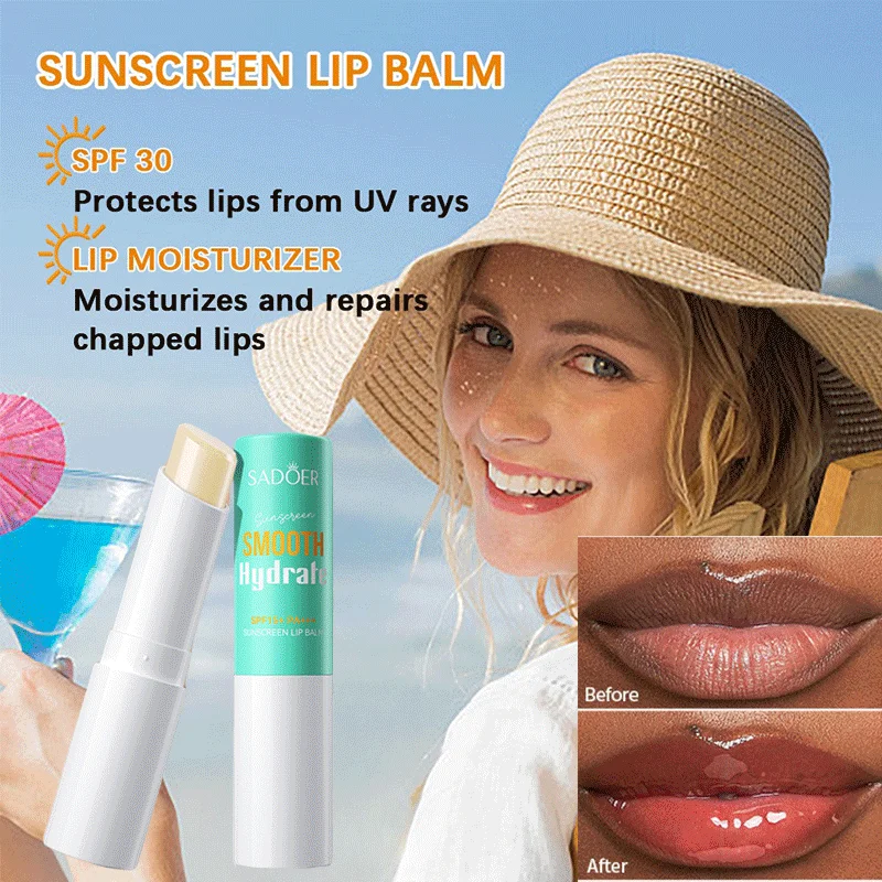 

Sunscreen Lip Balm Lipstick Fast Lightening Pink Lip Care Mask Improve Dryness Sunburn Lip Plumper Female Makeup Cosmetics 3gPro