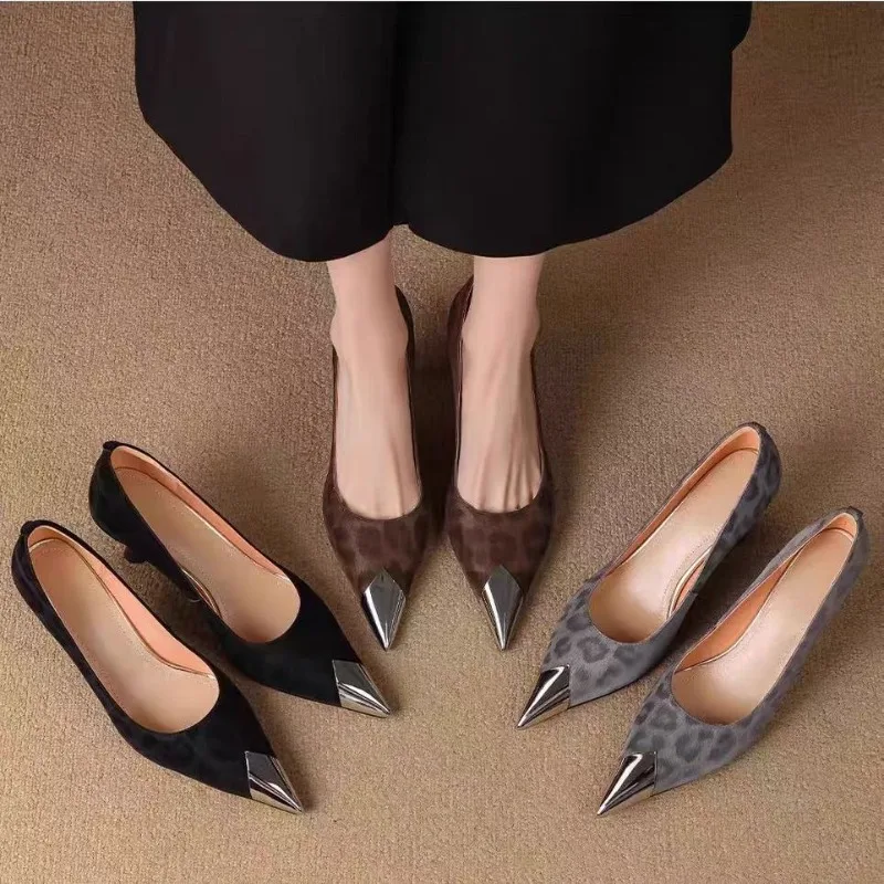 

Модные женские туфли-лодочки с острым носком на высоком каблуке 2026 года, сексуальные женские босоножки-стилеты для вечеринок, модель 867