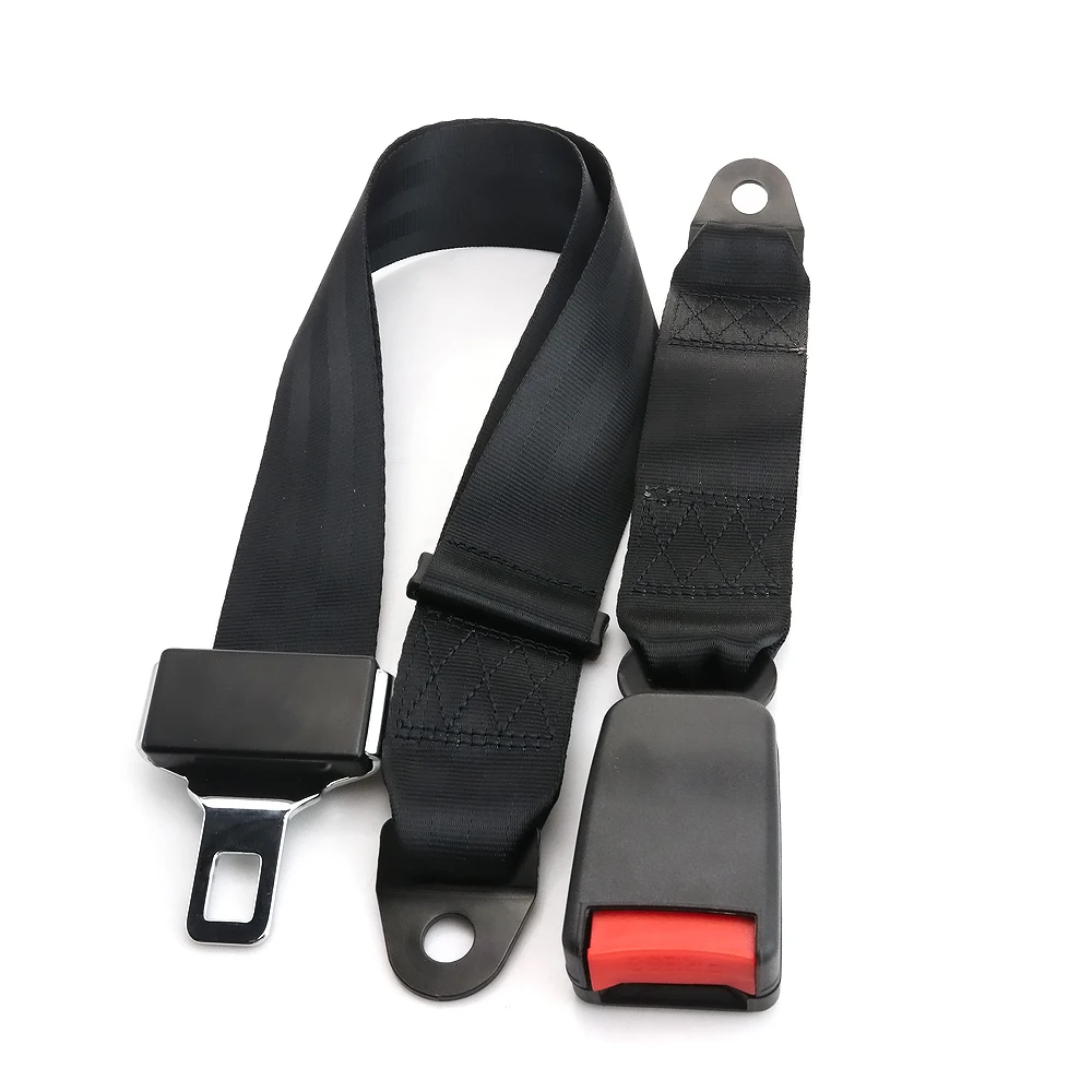 OLLO 2-point Universal Car Safety Belt Black Seatbelt Auto Seat Adjustable Extension Bucklet Truck Seat Safety Belt High Quality