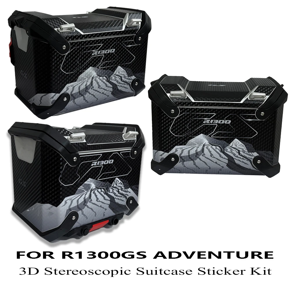 

Для R1300GS ADV 2025 R1300GSA R1300 GS Adventure тройная черная наклейка на чемодан мотоцикла, защитная графика