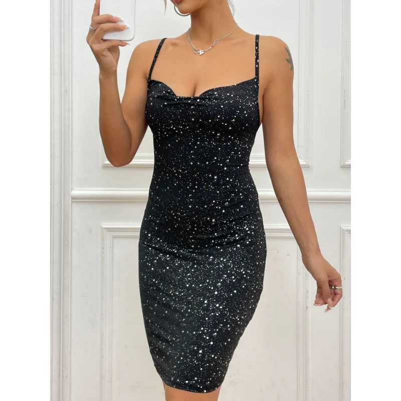 Women's Dresses 2024 New Summer Sleeveles Vintage Fashion Elegant Party Short Dresses Woman Black Sexy Club Bodycon Mini Dress