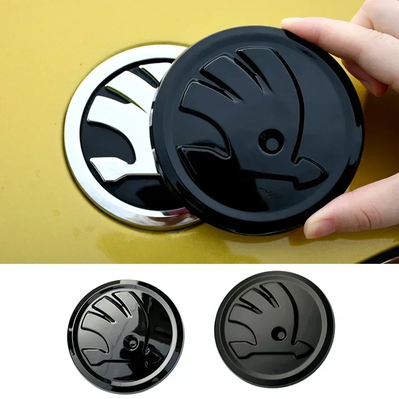 ABS Car Front Hood Badge Emblem Sticker for SKODA Superb Octavia Rapid Spaceback Rapid Kodiaq Karoq Kamiq Auto Decal Accessories