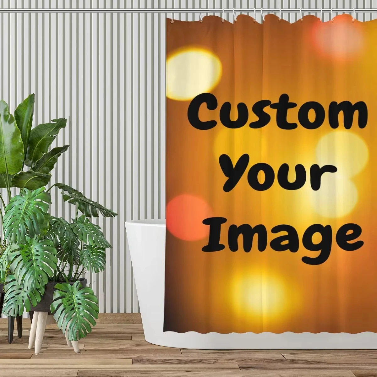 Custom Shower Curtain Personalized Photo Waterproof Polyester Bathroom Curtain Custom Text Logo Image Bath Decor With Hooks