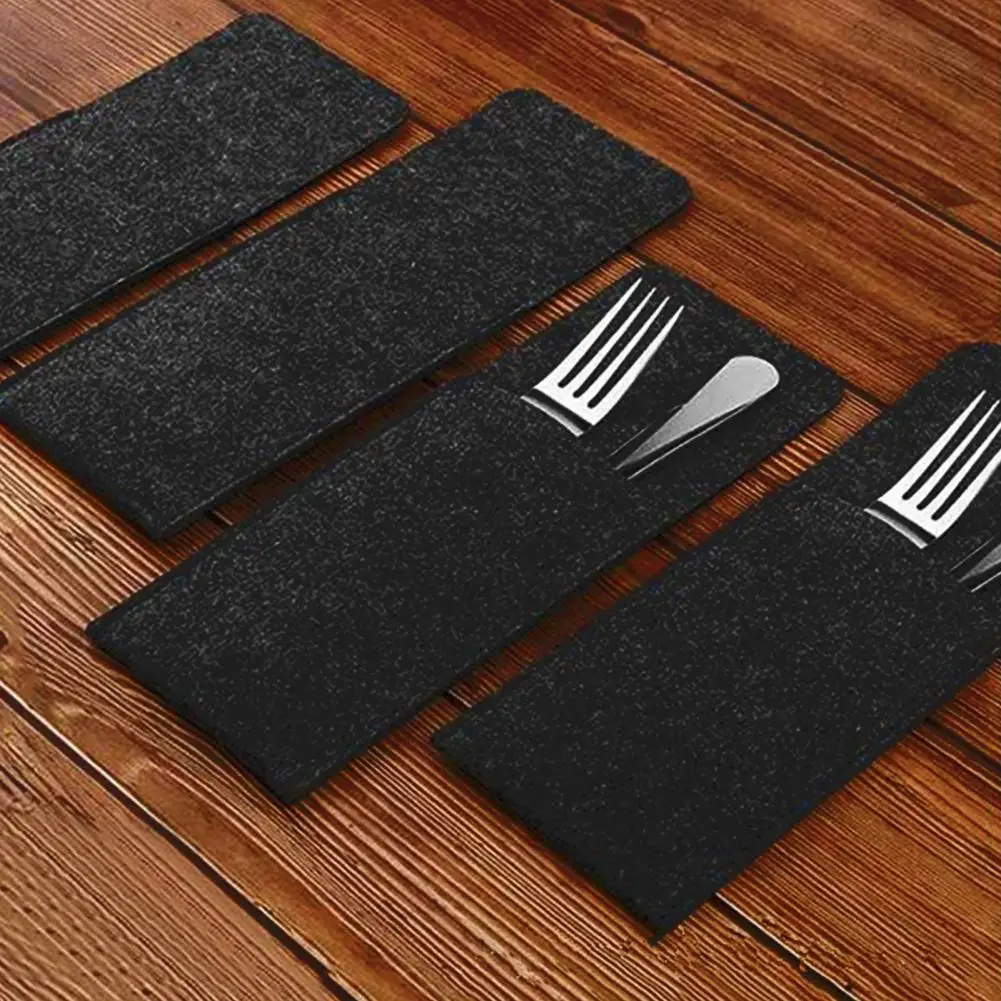 Environmentally Table Mats Stain-resistant Table Mats Waterproof Felt Placemats Set with Cutlery Bag Coasters Heat for Kitchen