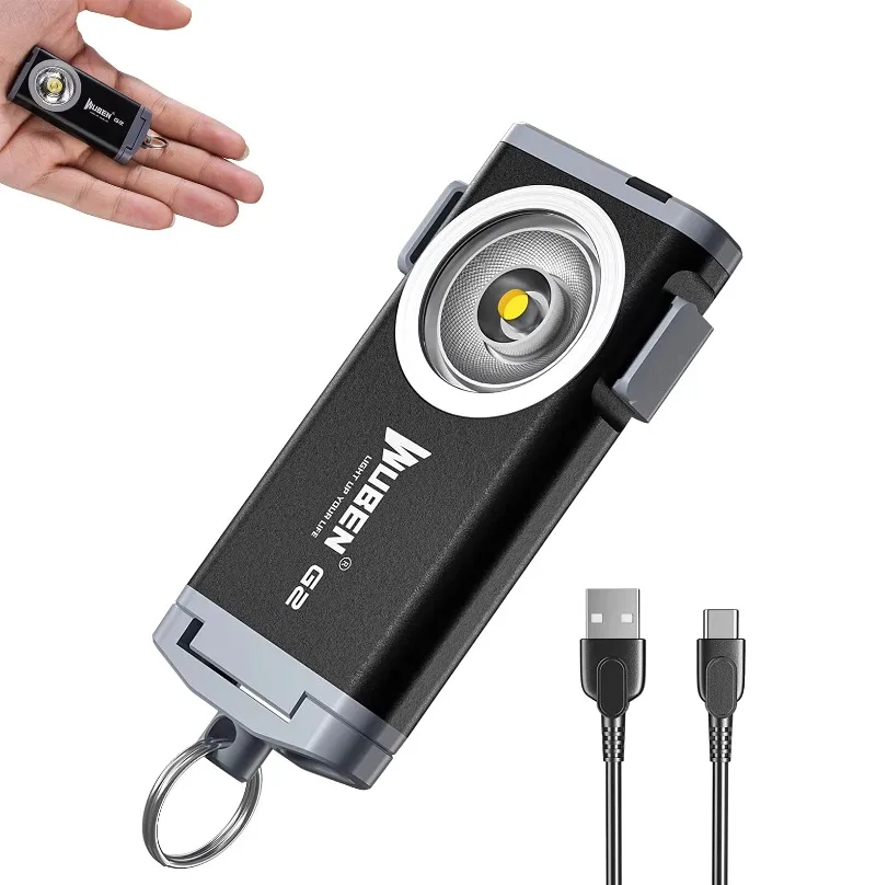

Colorful Promotional Gift Magnetic Key Ring Light - Rechargeable Mini Keychain Flashlight for Kids