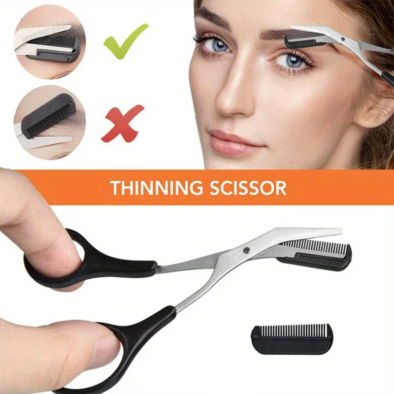 3/4/5/11/12-teiliges Augenbrauen-Trimmer-Set Schere Pinzette Augenbrauenrasierer Augenbrauenkamm Augenbrauen-Clip Make-up-Werkzeuge – Detail 4