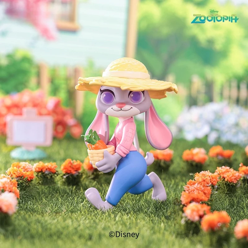 Disney Zootopia Floral World Blind Box, Judy & Nick Flower Theme Figures, Cute Desk Decor Gift, Official Collectible Desk Decor