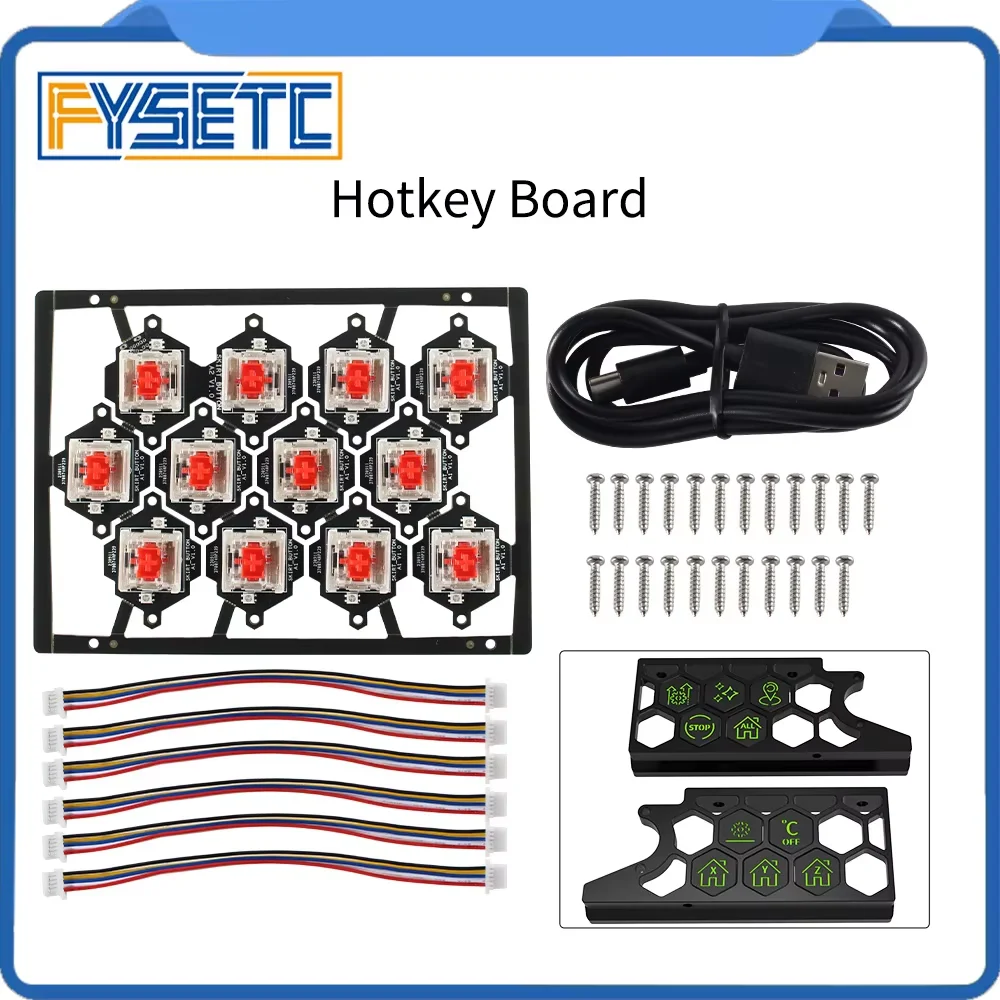 FYSETC Hot Key Board Voron Skirt Klipper pre-installed Pcb Board with LED for Voron V2.4/Trident/Switchwire 3d Printers