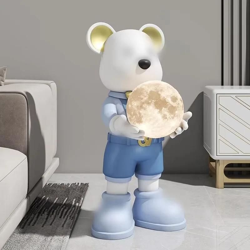 New Violent Bear Hug Moon Lamp Landing Ornaments Living Room Bedroom Bedside Table New Home Housewarming Ornaments Gifts
