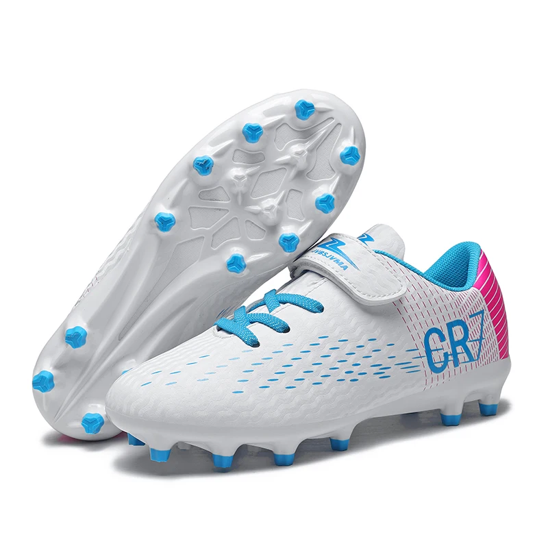 

New Hook and Loop Soccer Cleats Long Studs Non-slip Wear Resistant Training Football Shoes