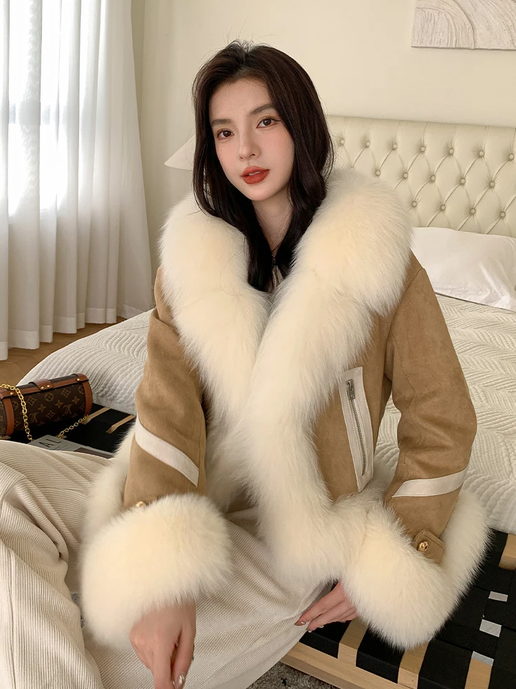 2024 New Real fur,Winter Real Fox Fur Coats European design Thick Warm real fox Fur Jackets TZ04