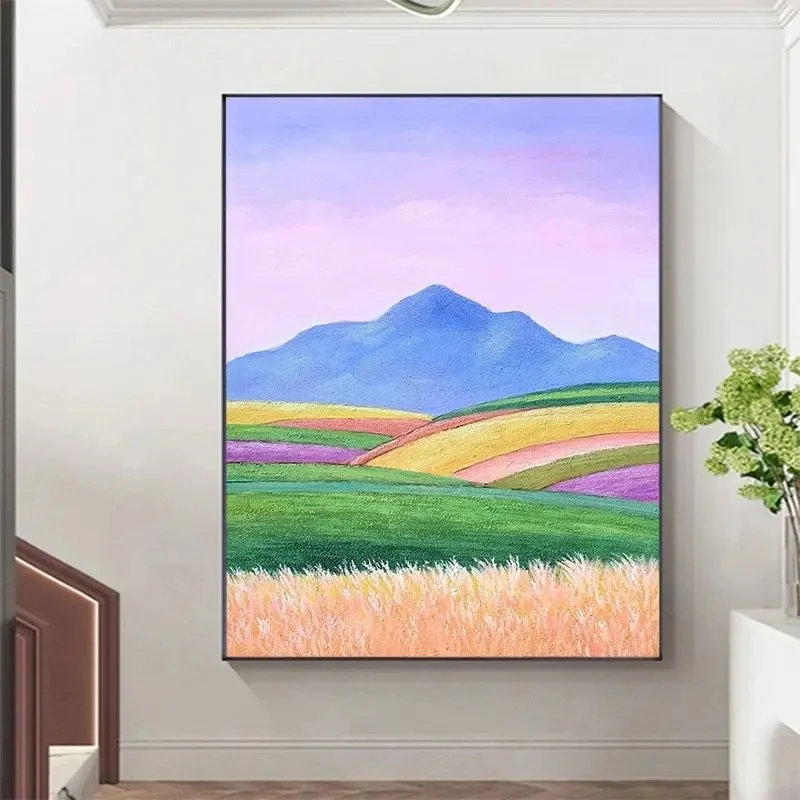 

Color Art Landscape Painting，Modern Poster for Home Decoration,Abstract Art, Hand Drawn Oil Painting, Wall Art Canvas，No Framed