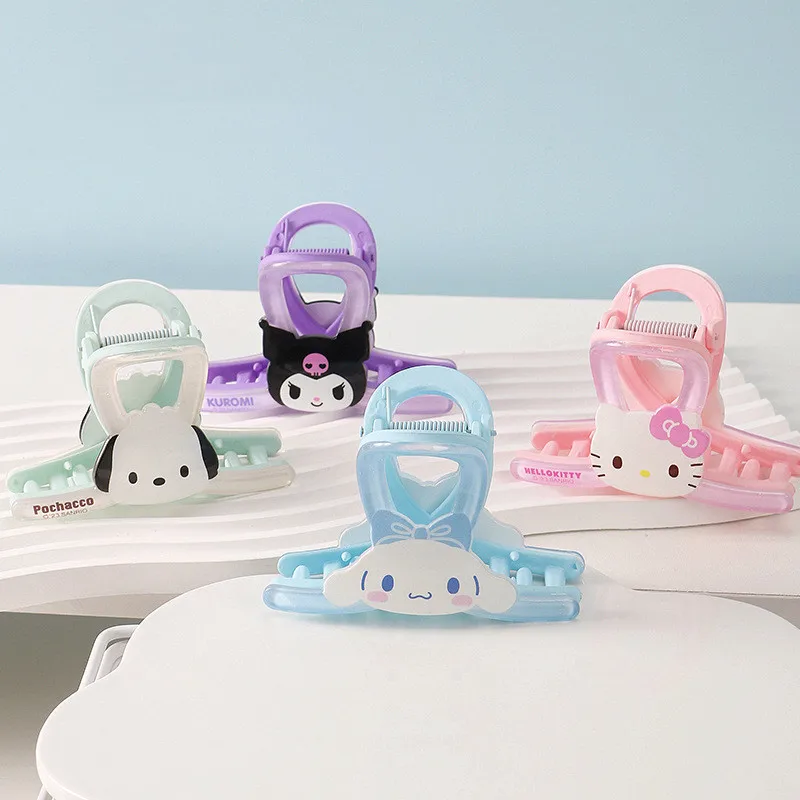 

2024 Sanrio заколка для волос Kawaii Hello Kitty Kuromi Cinnamoroll японская новая Студенческая акриловая фотография