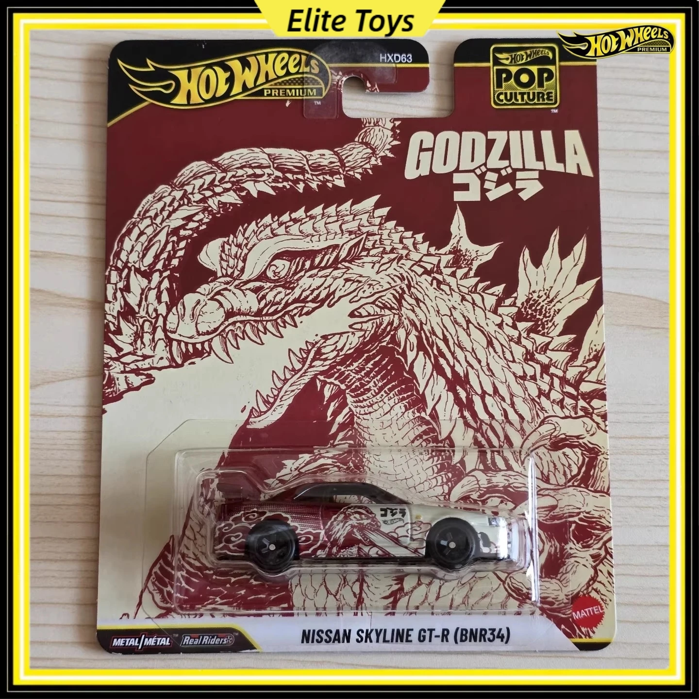

Genuine Hot Wheels Premium Car New Pop Culture HXD63 Nissan Skyline GTR BNR34 1:64 Diecast Car Model Collectible Vehicle Toy