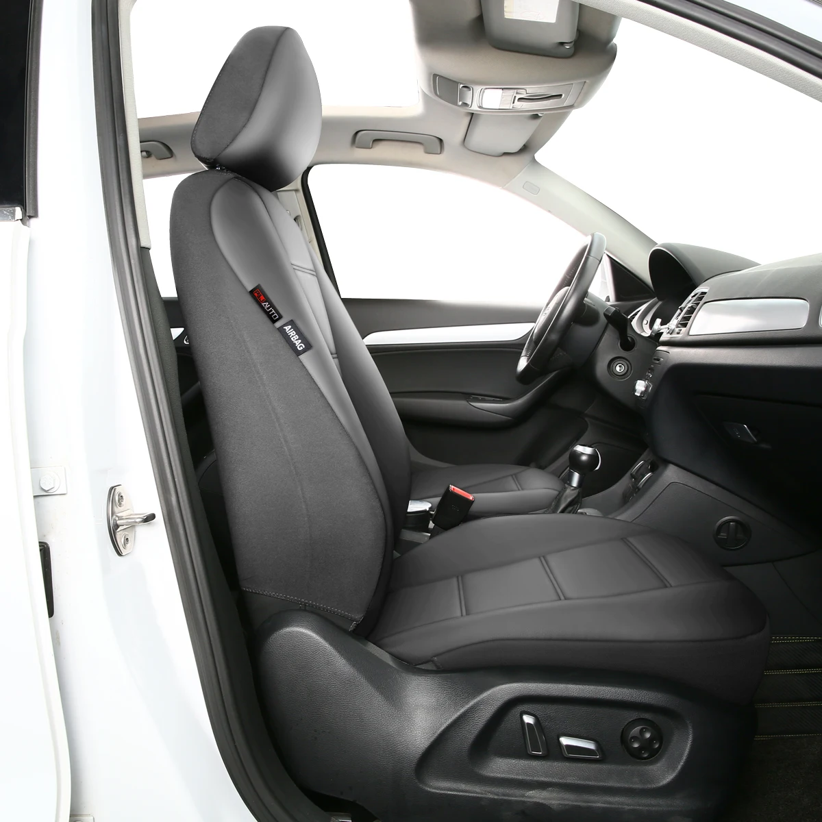 Lux künstlicher Autositzbezug aus PU-Leder, universelle Größe, komplettes Set, Airbag-kompatibel, passend für die meisten Autos – Detail 9