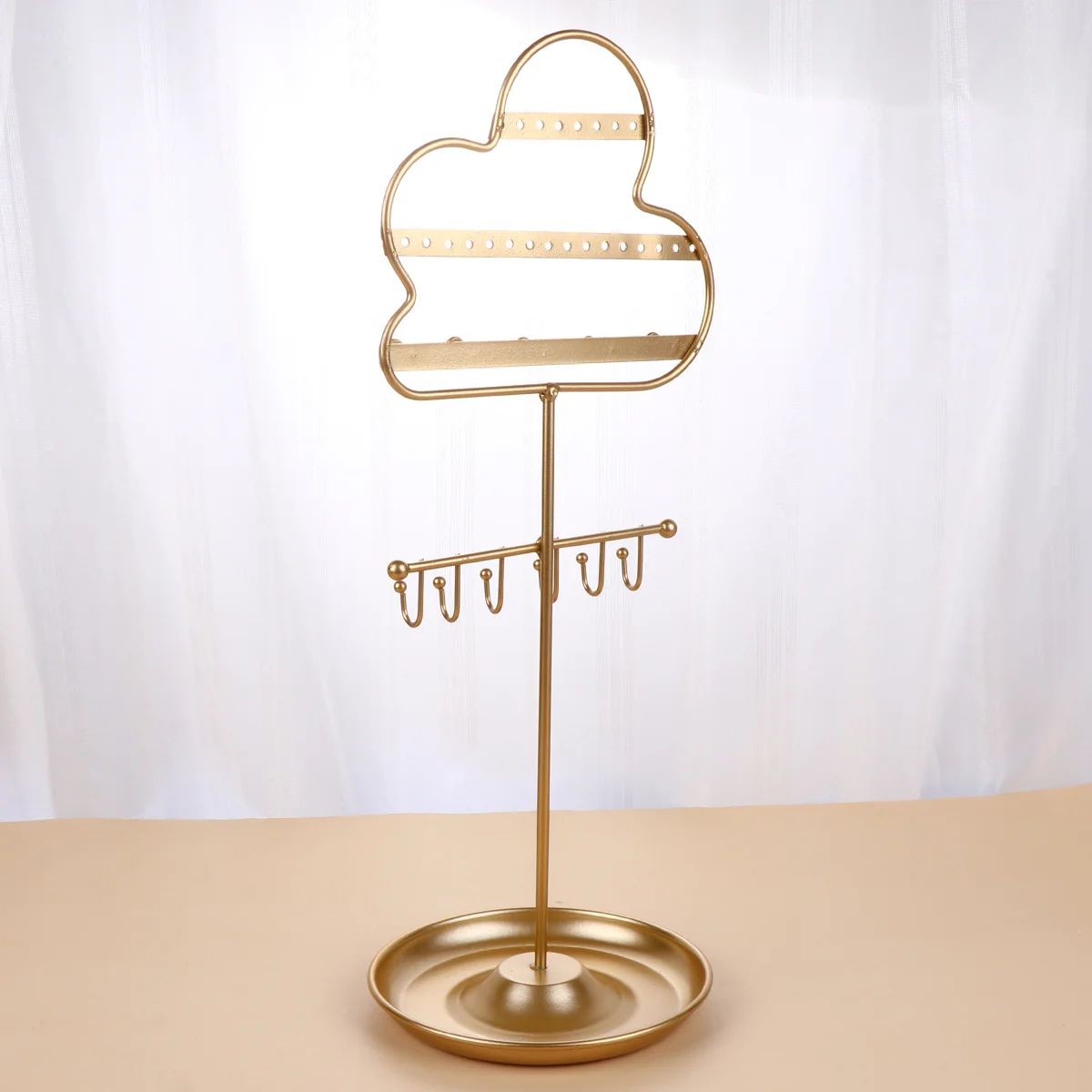 Ear Earring Organizer Cloud Shaped Jewelry Storage Rack Display Stand For Necklace Ring Bracelet Holder Decor Gift Golden