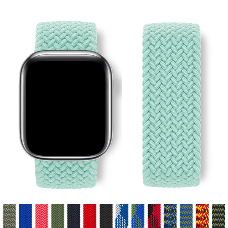 Braided Loop Strap For Apple watch 10 42 46mm Ultra 2 49mm 44 45mm 42mm 41mm Nylon Correa Bracelet for iWatch 9 8 7 6 5 4 se 3