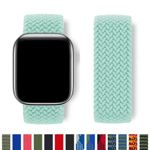 Apple watch 용 땋은 루프 스트랩 10 42 46mm Ultra 2 49mm 44 45mm 42mm 41mm iWatch 9 8 7 6 5 4 se 3 용 나일론 Correa 팔찌