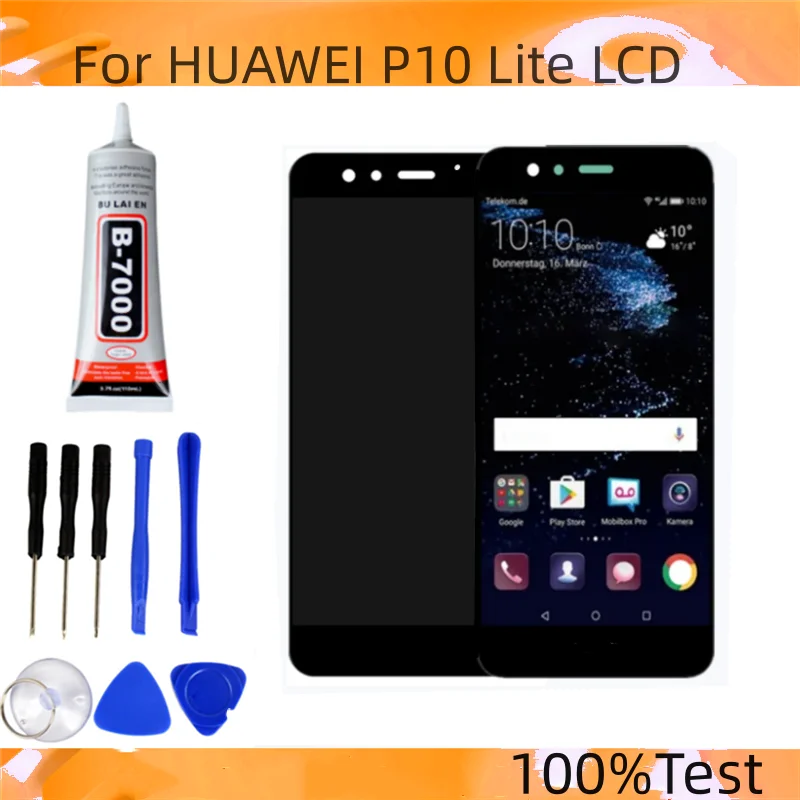 Original 5.2\'\' For HUAWEI P10 Lite Display Touch Screen with Frame For HUAWEI P10 Lite LCD Screen was-lx1 was-lx1a Nova Lite