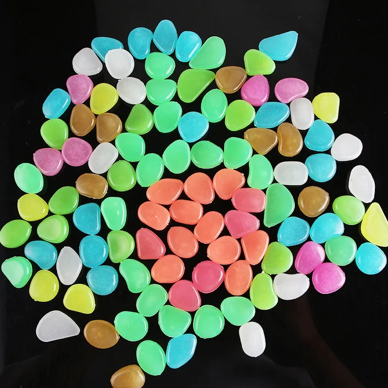 Glowing pebbles aquarium luminous stone Fish tank decoration courtyard lawn outdoor luminous stone cobblestone in the darkness