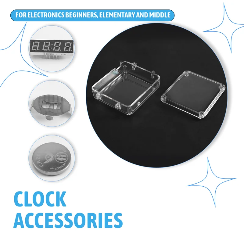 【ABUP】Per principianti elettronici Kit di pratica di saldatura Kit orologio fai-da-te Micro controller Display a LED a 4 cifre per studenti scolastici