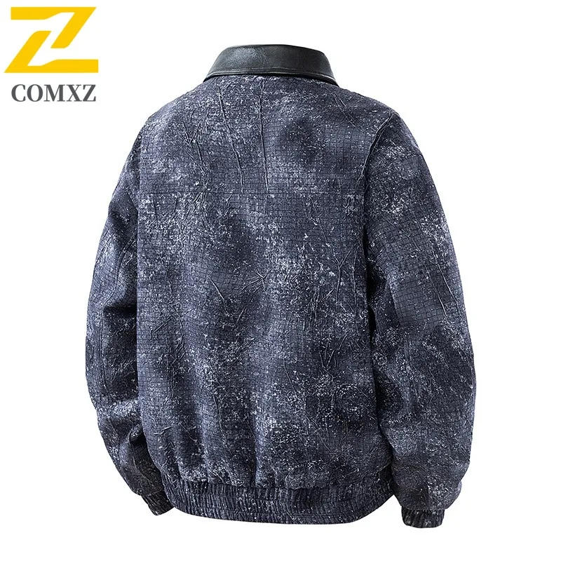 COMXZ الرجال Chaqueta ترتيب الأسرة طوق كامو يندبروف في الهواء الطلق تشغيل الصيد الصيد خفيفة الوزن ملابس خارجية الخريف السترات الكلاسيكية