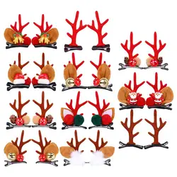 Xmas Ornaments Elk Ear Girl Kids Gifts Children Pine Cone Hairpins Antler Hairpin Merry Christmas Decor Hair Accessories