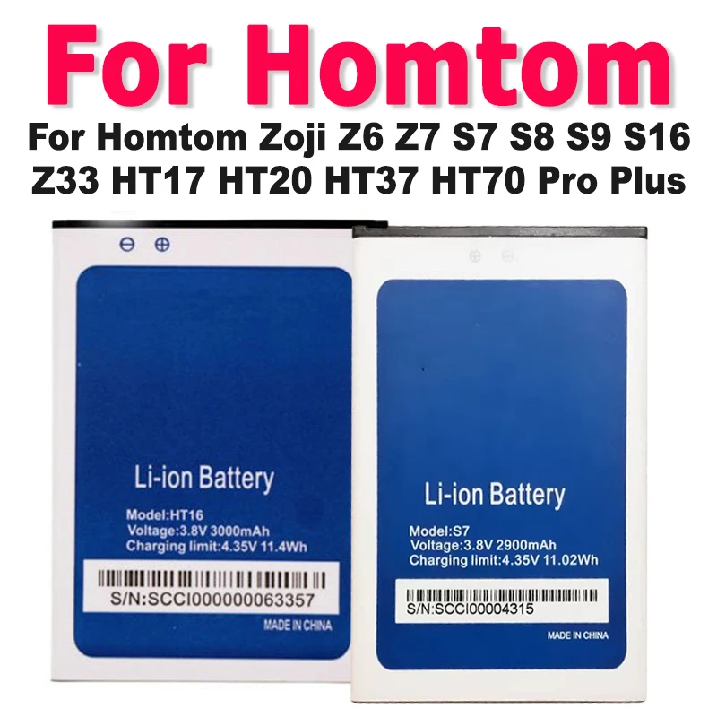 

S7 S8 S16 HT17 HT20 HT37 HT70 zoji Z7 S9 Plus Z33 Battery For Homtom Zoji Z6 Z7 S7 S8 S9 S16 Z33 HT17 HT20 HT37 HT70 Pro Plus